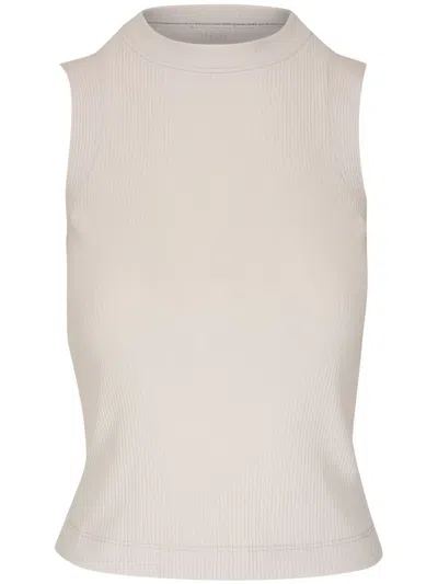 Brunello Cucinelli Ribbed-knit Cotton Vest In White