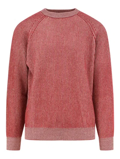 Brunello Cucinelli Ribbed Knit Crew-neck Sweater In Pink