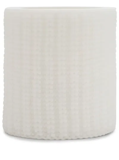Brunello Cucinelli Ribbed Knit Effect Large Wax Lantern In White