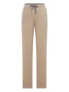 Brunello Cucinelli Ribbed-knit Embellished Trousers In Neutral