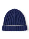Brunello Cucinelli Ribbed Cashmere Beanie In Blue