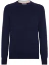 Brunello Cucinelli Ribbed Sweater Sweaters And Cardigans In 蓝色
