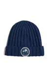Brunello Cucinelli Ribbed-knit Logo Beanie In Blue