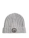 Brunello Cucinelli Ribbed-knit Logo Beanie In Gray