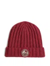 Brunello Cucinelli Ribbed-knit Logo Beanie In Red