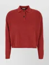 Brunello Cucinelli Ribbed Cotton Knit Polo Shirt In Red