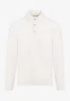 Brunello Cucinelli Ribbed Knit Long-sleeved Polo T-shirt In White