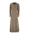 Brunello Cucinelli Ribbed-knit Maxi Dress In Brown
