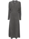 Brunello Cucinelli Cashmere Long Dress In Grey