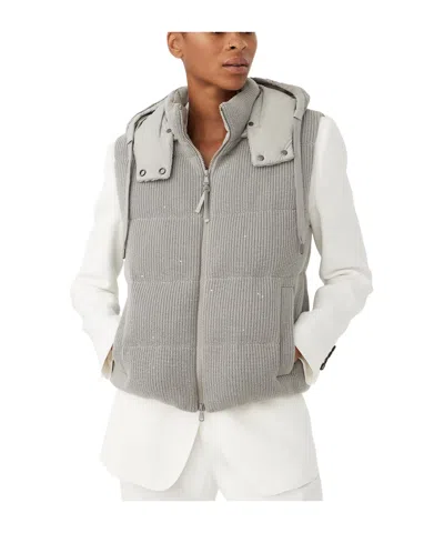 Brunello Cucinelli Ribbed-knit Padded Vest In Multicolor