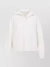 Brunello Cucinelli Wide Collar Ribbed Knit Sweater In White