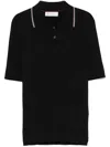 Brunello Cucinelli Ribbed-knit Polo Shirt In Black