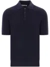 Brunello Cucinelli Ribbed-knit Polo Shirt In Blue