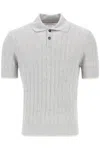 BRUNELLO CUCINELLI RIBBED KNIT POLO SHIRT