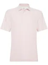Brunello Cucinelli Men Cotton And Linen Pique Polo Shirt In Pink