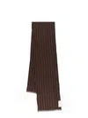 Brunello Cucinelli Ribbed Cashmere Scarf In Brown