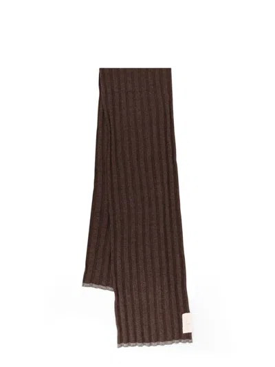 BRUNELLO CUCINELLI BRUNELLO CUCINELLI RIBBED KNITTED SCARF