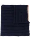 Brunello Cucinelli Ribbed Knit Scarf In Blue