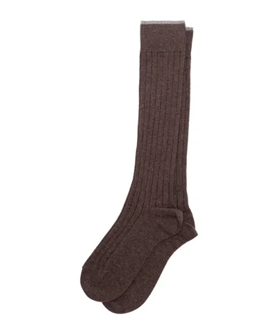 BRUNELLO CUCINELLI RIBBED KNEE-HIGH SOCKS