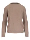 Brunello Cucinelli Ribbed Knit Sweater In Brown