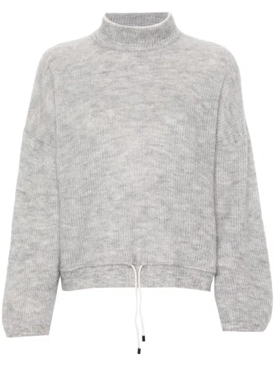 Brunello Cucinelli Ribbed-knit Sweater In Grey