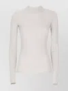 Brunello Cucinelli Ribbed Knit Sweater Lurex Accents In Gray