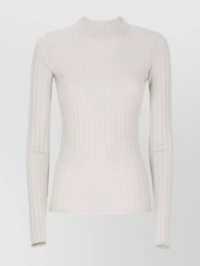 BRUNELLO CUCINELLI RIBBED KNIT SWEATER LUREX ACCENTS