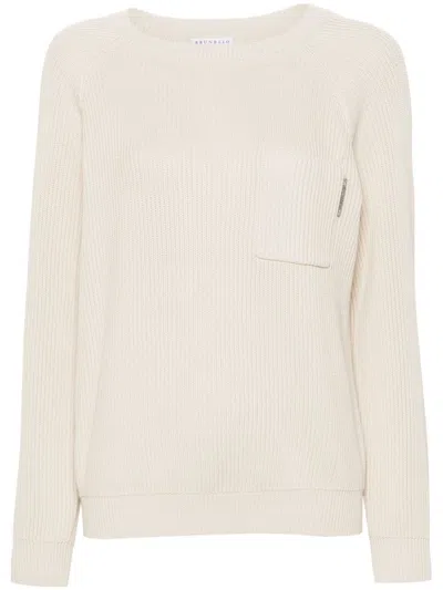 Brunello Cucinelli Ribbed-knit Jumper In Neutral