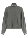 Brunello Cucinelli Shimmering Long Sleeves Ribbed Sweatshirt In Gray