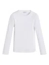 Brunello Cucinelli T-shirt With Dazzling Stripe Embroidery In White