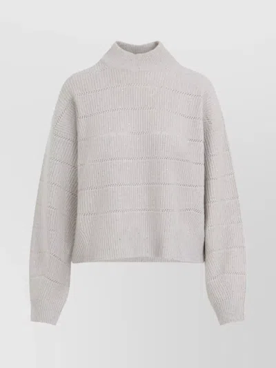 BRUNELLO CUCINELLI RIBBED KNIT TURTLENECK LONG SLEEVES