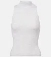 Brunello Cucinelli Ribbed-knit Turtleneck Top In Grey