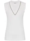 Brunello Cucinelli Ribbed-knit Vest In White
