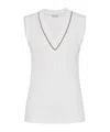 Brunello Cucinelli Ribbed-knit Vest In White