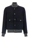 Brunello Cucinelli Wool Bomber Jacket Puffer Jackets Blue In Blue