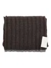 Brunello Cucinelli Ribbed Texture Soft Fabric Two-tone Scarf In Brown