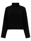 Brunello Cucinelli Ribbed Knitwear With High Turtleneck In Black