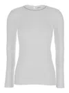 Brunello Cucinelli Ribbed Texture Crew Neck T-shirt In White