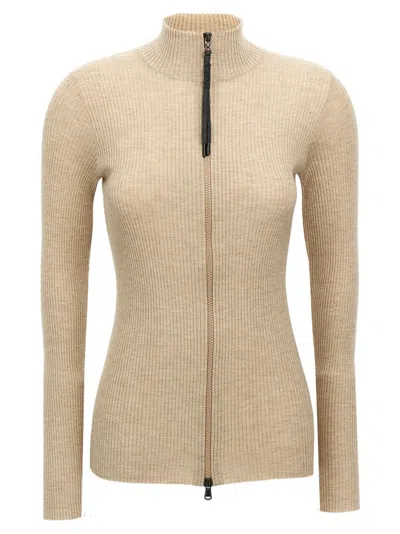 Brunello Cucinelli Ribbed Lurex Cashmere Blend Cardigan