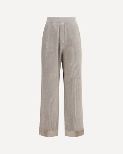 Brunello Cucinelli Ribbed Lurex Pants Elasticized Waistband In Gray