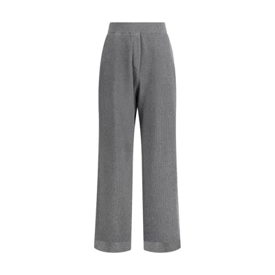Brunello Cucinelli Ribbed Lurex Pants In Gray