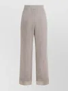 Brunello Cucinelli Ribbed Lurex Pants Elasticized Waistband In Gray