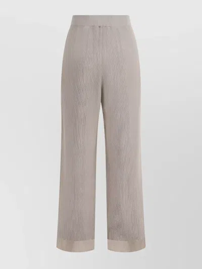 BRUNELLO CUCINELLI RIBBED LUREX PANTS ELASTICIZED WAISTBAND