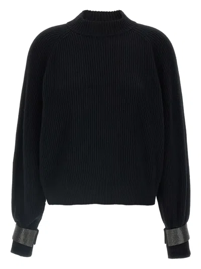 Brunello Cucinelli Ribbed Monili-cuff Sweater