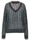 Brunello Cucinelli Blue Sequin T-shirt With V Neck