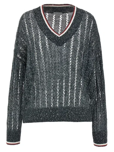 BRUNELLO CUCINELLI RIBBED NET DAZZLING SWEATER