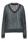 Brunello Cucinelli Blue Sequin T-shirt With V Neck