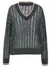 Brunello Cucinelli Blue Sequin T-shirt With V Neck