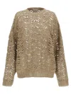 Brunello Cucinelli Ribbed Net Linen Sweater With Crewneck