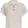 Brunello Cucinelli Ribbed Net Polo Shirt In Neutral